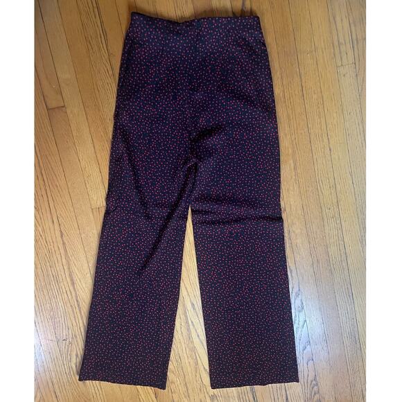 Diane von Furstenberg Black & Red Polka Dot Wide-leg Pants Size 4 - Picture 2 of 6